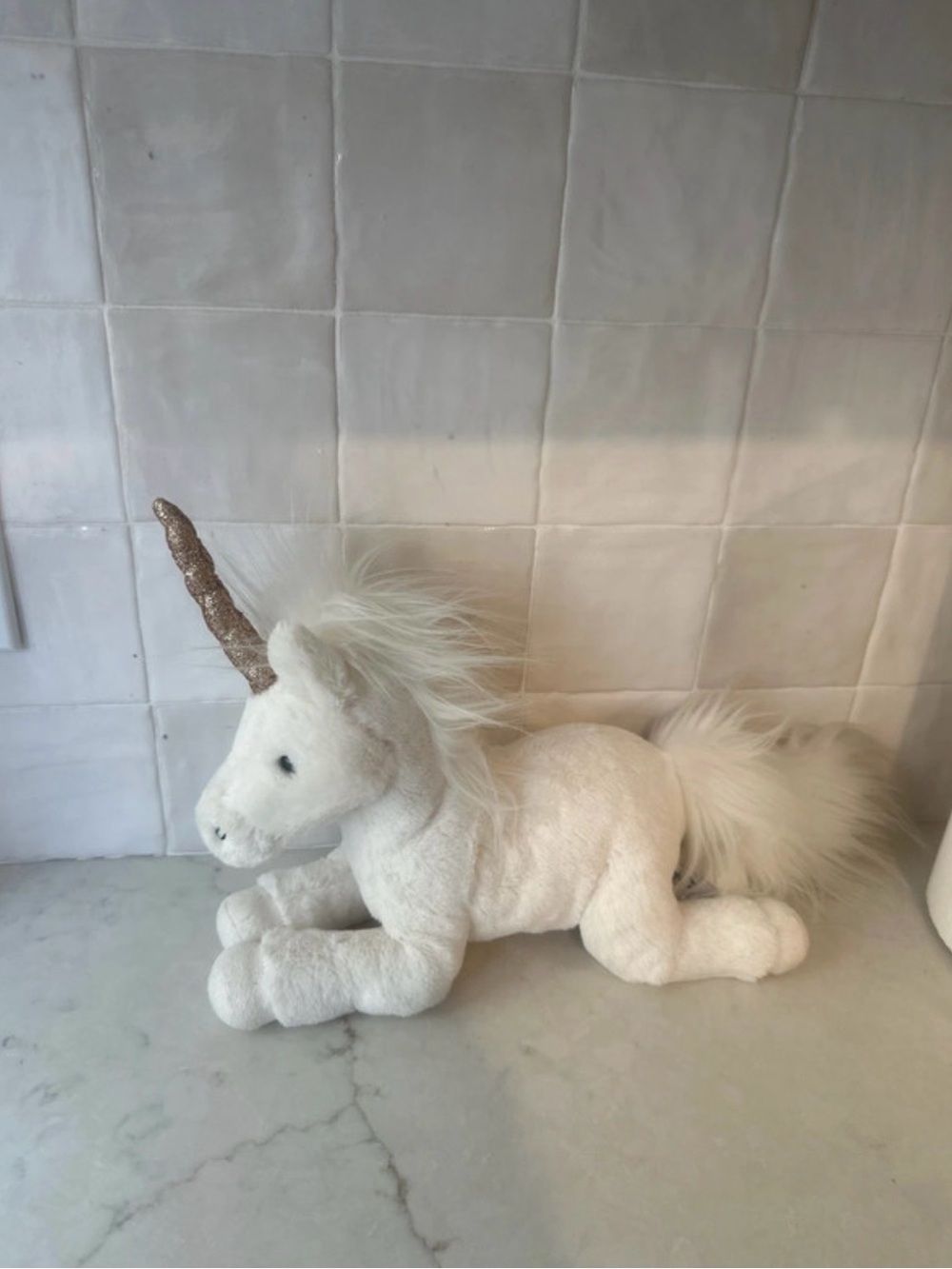 Jellycat Plush White Unicorn Decorative Pillow Plush - Sparkle Horn